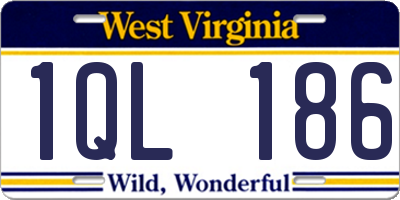 WV license plate 1QL186