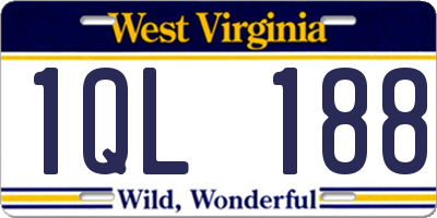 WV license plate 1QL188