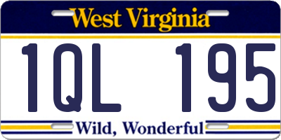 WV license plate 1QL195