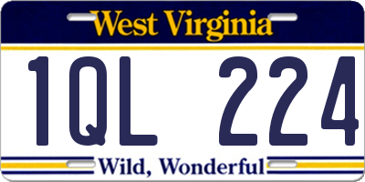 WV license plate 1QL224