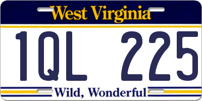 WV license plate 1QL225