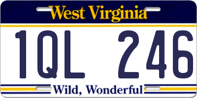 WV license plate 1QL246