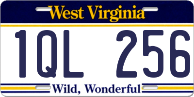 WV license plate 1QL256