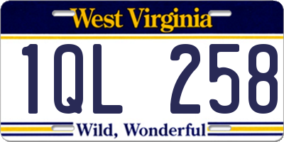 WV license plate 1QL258