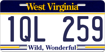 WV license plate 1QL259