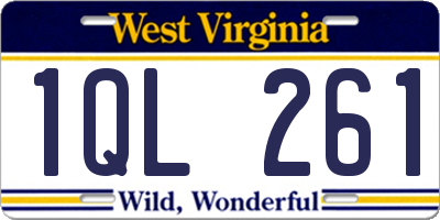 WV license plate 1QL261