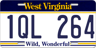 WV license plate 1QL264