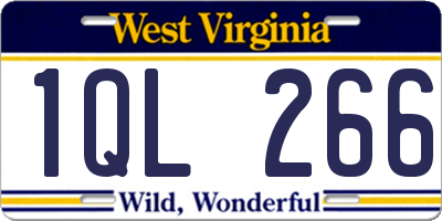WV license plate 1QL266