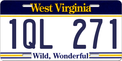 WV license plate 1QL271