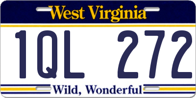 WV license plate 1QL272