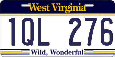 WV license plate 1QL276
