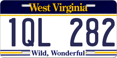 WV license plate 1QL282