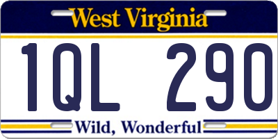 WV license plate 1QL290