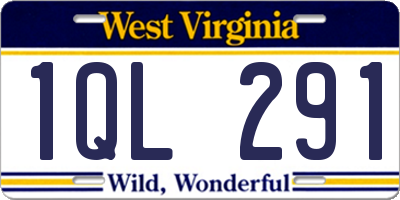 WV license plate 1QL291