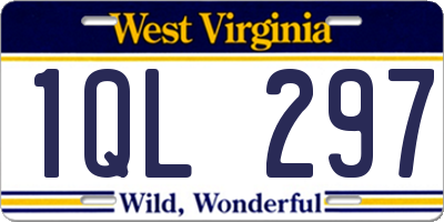 WV license plate 1QL297