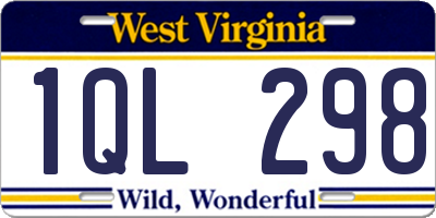 WV license plate 1QL298