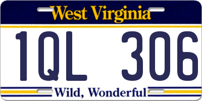 WV license plate 1QL306