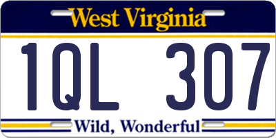 WV license plate 1QL307