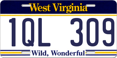 WV license plate 1QL309