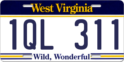 WV license plate 1QL311