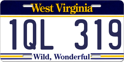 WV license plate 1QL319
