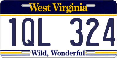 WV license plate 1QL324