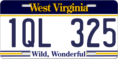 WV license plate 1QL325