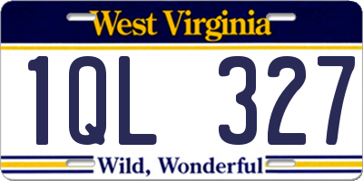 WV license plate 1QL327