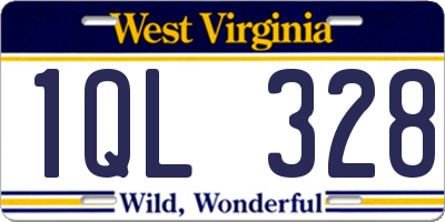 WV license plate 1QL328