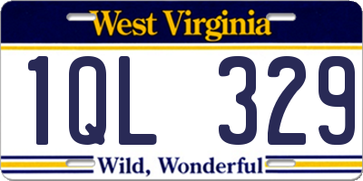WV license plate 1QL329