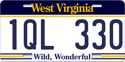 WV license plate 1QL330
