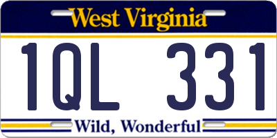 WV license plate 1QL331