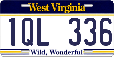 WV license plate 1QL336