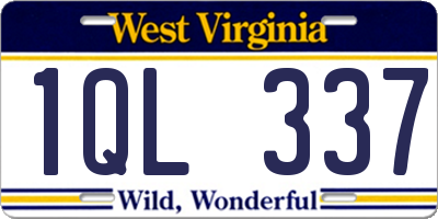 WV license plate 1QL337