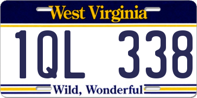 WV license plate 1QL338