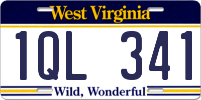WV license plate 1QL341