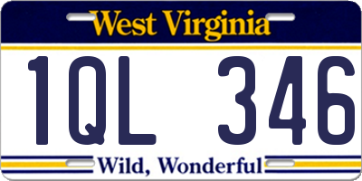 WV license plate 1QL346