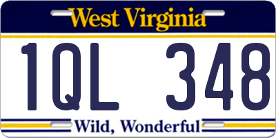 WV license plate 1QL348
