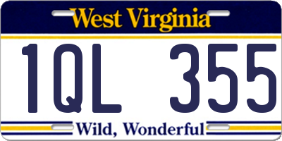 WV license plate 1QL355