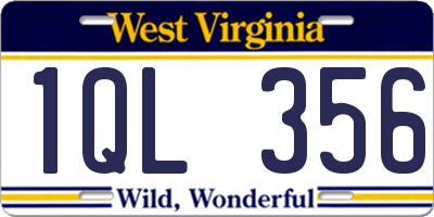 WV license plate 1QL356