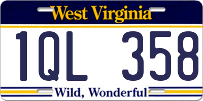 WV license plate 1QL358