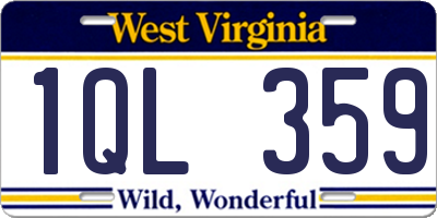 WV license plate 1QL359