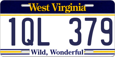 WV license plate 1QL379