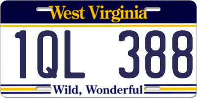 WV license plate 1QL388