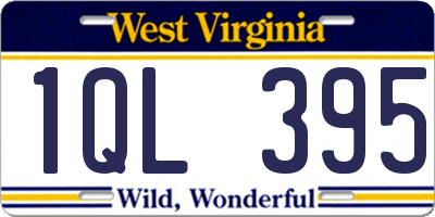 WV license plate 1QL395