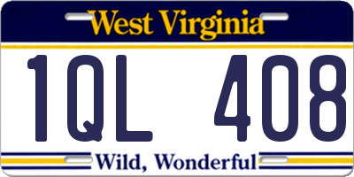 WV license plate 1QL408