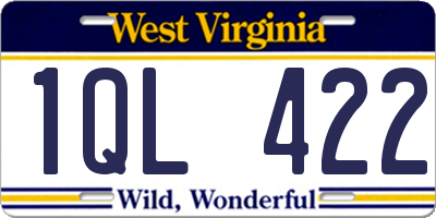WV license plate 1QL422