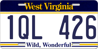 WV license plate 1QL426