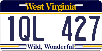WV license plate 1QL427