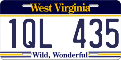 WV license plate 1QL435
